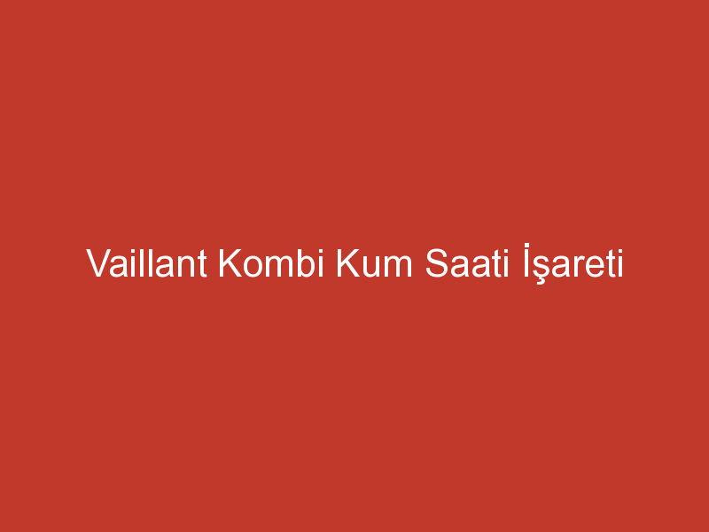 Vaillant kombi kum saati ne demek